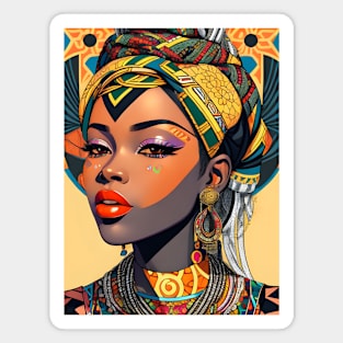 African Woman Graffiti Style Colorful design Magnet